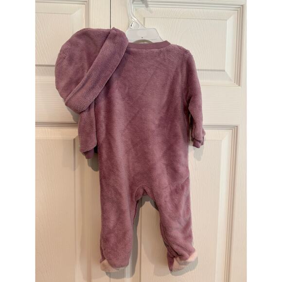 NEW Disney Baby Minnie Mouse Soft Blush Sleeper Onesie + Hat 3-6 mo. - Picture 8 of 8